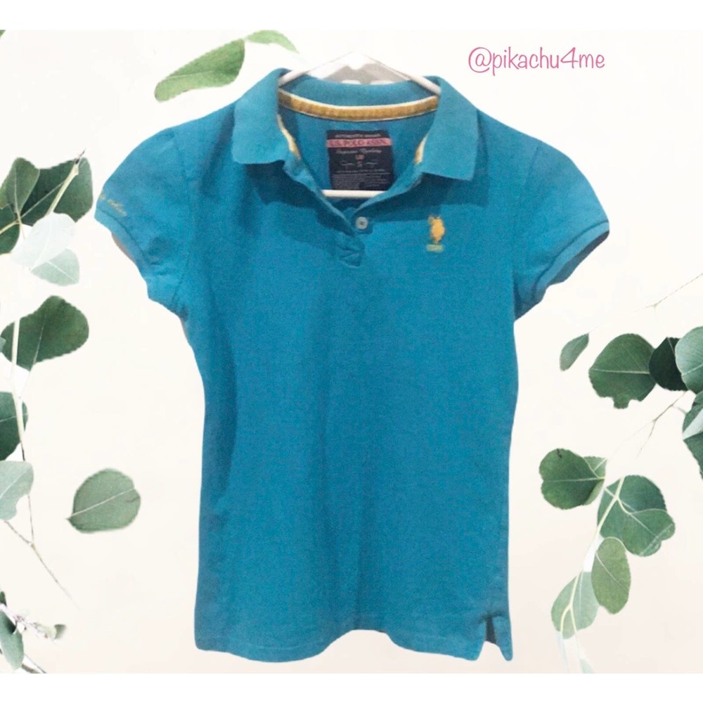 US POLO Assn Shirt Top Short Sleeve Blue Small